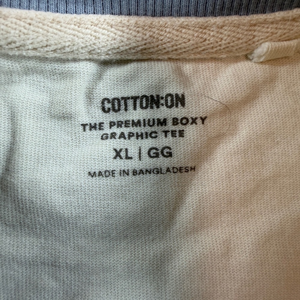 Cotton On Women's XL Cream Blue Bow Boxy Graphic T-Shirt 2058121 - Picture 4 of 9